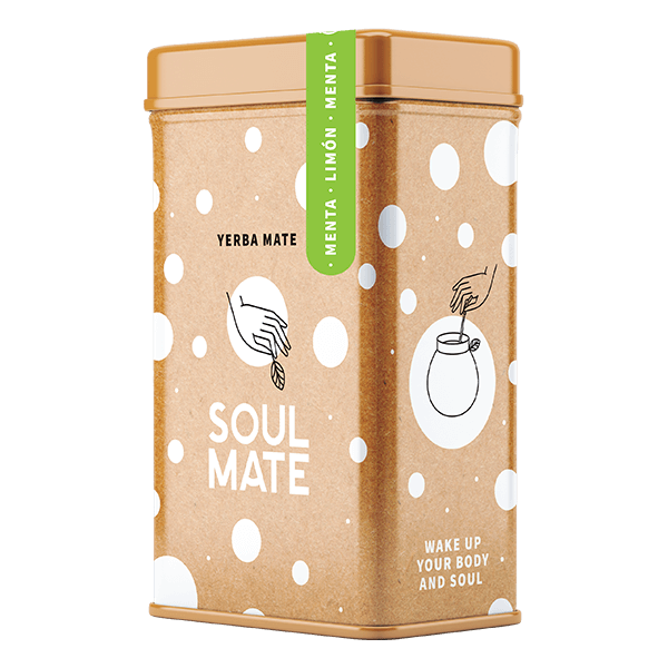 Yerbera – Fém doboz + Soul Mate Orgánica Menta Limon 0,5 kg