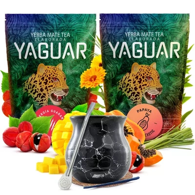 Yerba mate készlet Yaguar kerámia kalácsa bombilla