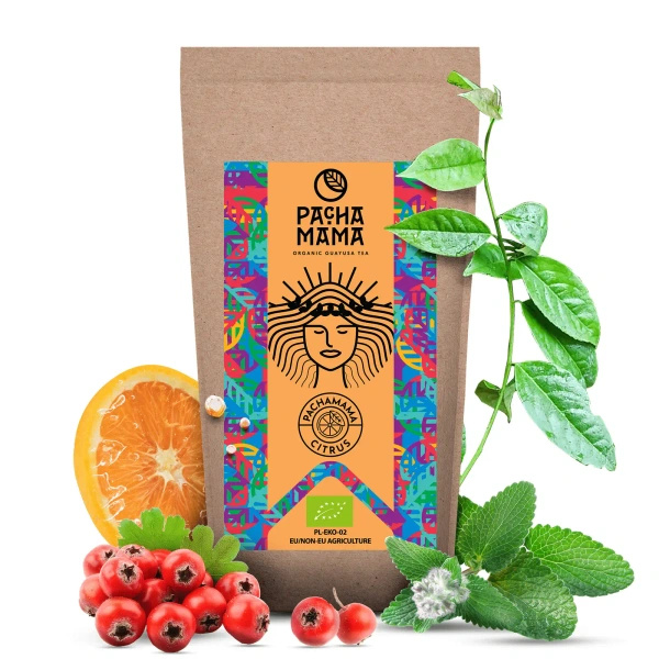 Készlet Guayusa Pachamama Citrus 100g + Mate Tök + Bombilla