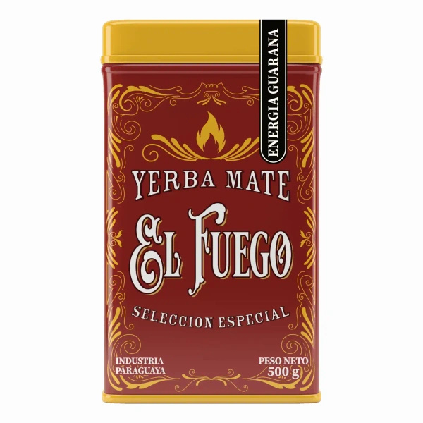 Yerbera – Fém doboz + El Fuego Energia Guarana 0,5 kg