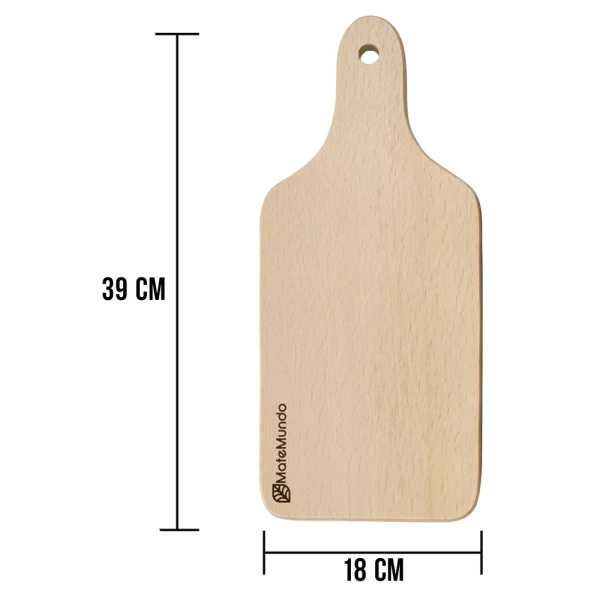 Fából készült vágódeszka MateMundo logóval