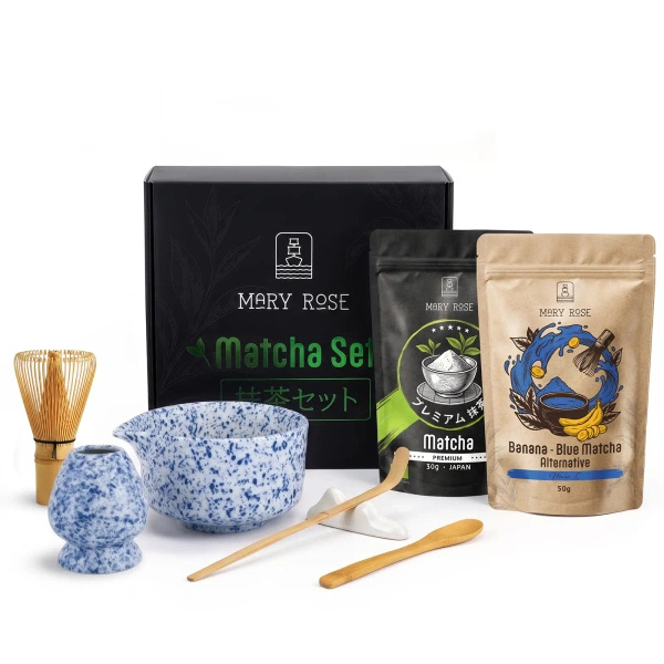 Ajándékkészlet színes Matcha Latte-hoz: Matcha + Blue Matcha + kiegészítők