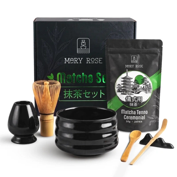 Ajándékszett: japán ceremoniális matcha + matchawan + bambuszkiegészítők