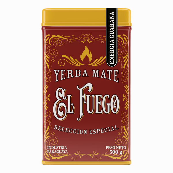 Yerbera – Fém doboz + El Fuego Energia Guarana 0,5 kg