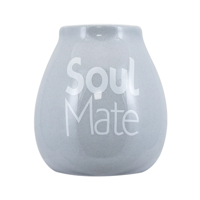 Kerámia Mate Tök a Yerba Mate-hoz Soul Mate Logóval Szürke - 350ml