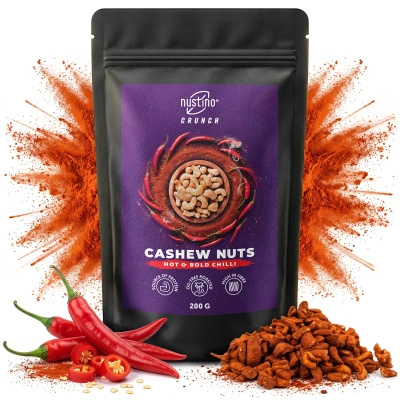 Nustino Crunch – Pörkölt kesudió – Hot & Bold Chilli 200 g