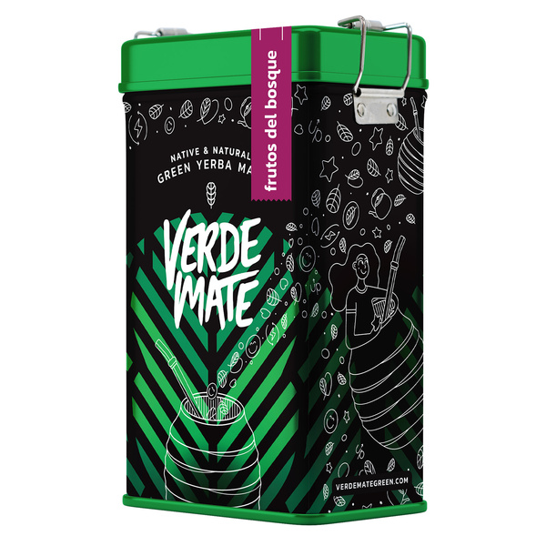 Yerbera – Fém doboz + Verde Mate Green Frutos del Bosque 0,5 kg