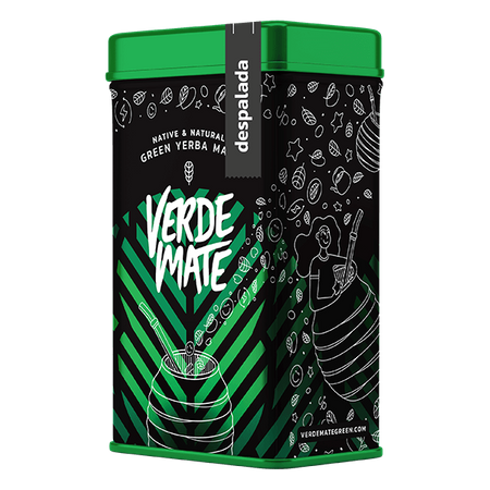 Yerbera – Fém doboz + Verde Mate Green Despalada 0,5 kg