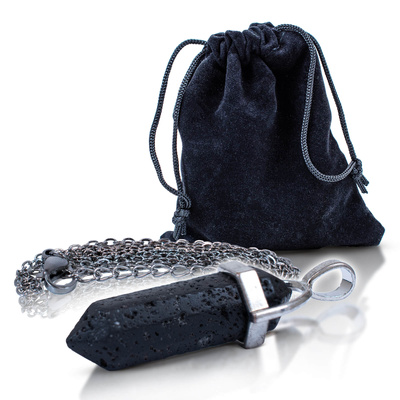 Lávakővel medál tasakban + lánc