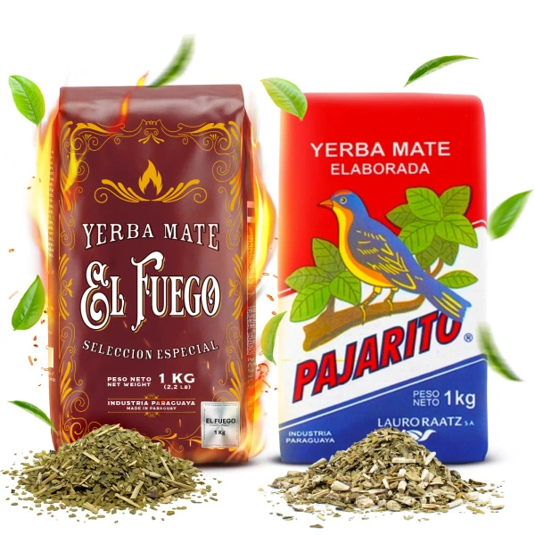 Yerba Mate Elaborada készlet: El Fuego 1kg + Pajarito 1kg