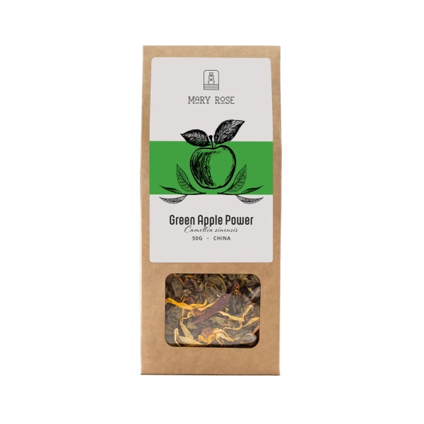 Mary Rose - Green Apple Power zöld tea - 50 g