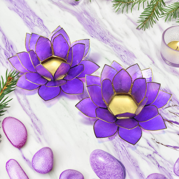 "Lotus Flower" gyertyatartó - lila