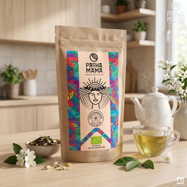 Készlet Guayusa Pachamama Jazmín 100g + Mate Tök + Bombilla