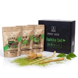 Ajándékszett: 3x kínai matcha + bambusz kiegészítők