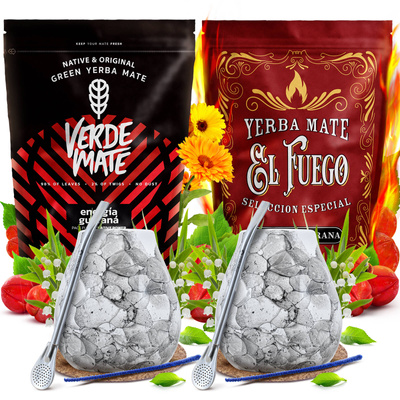 Yerba Mate készlet két személyre Kalácsa Bombilla 1000g