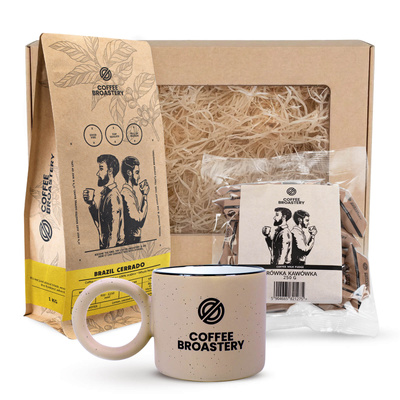 Bro Coffee Roastery ajándékszett: Brazil Cerrado kávé + kávés tejkaramellák + bögre