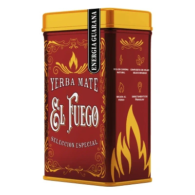 Yerbera – Fém doboz + El Fuego Energia Guarana 0,5 kg
