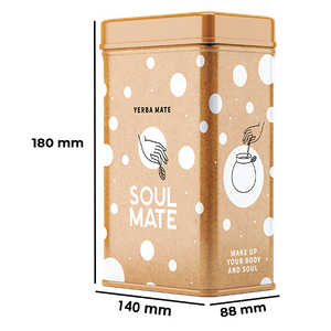 Yerbera – Fém doboz + Soul Mate Orgánica Elaborada 0,5 kg