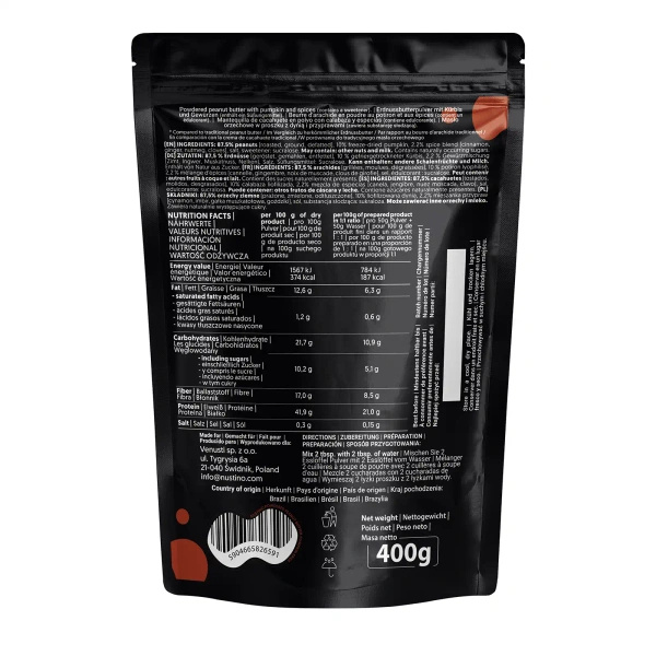 Nustino – Porított mogyoróvaj – Pumpkin Spice (cukor hozzáadása nélkül) 400 g