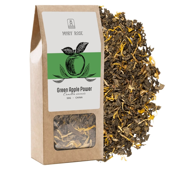 Mary Rose - Green Apple Power zöld tea - 50 g