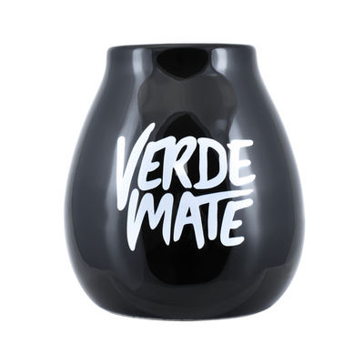 Kerámia matétök Verde Mate logóval (fekete) 350 ml