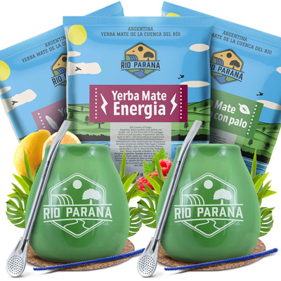 Yerba Mate Rio Parana készlet két személyre Kalácsa Bombilla