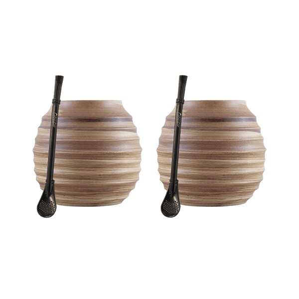 Yerba Mate Tartozékkészlet: 2x Mate Tök + 2x Bombilla