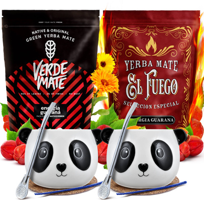 Yerba Mate készlet két személyre Kalácsa Bombilla 1000g