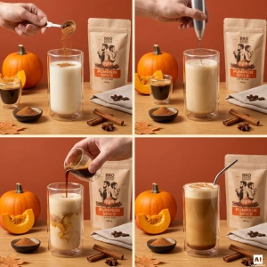 Pumpkin Spice Latte szett: Bro Coffee Roastery Brazil Guaxupe kávé 1kg + Pumpkin Spice Latte Mix 100g