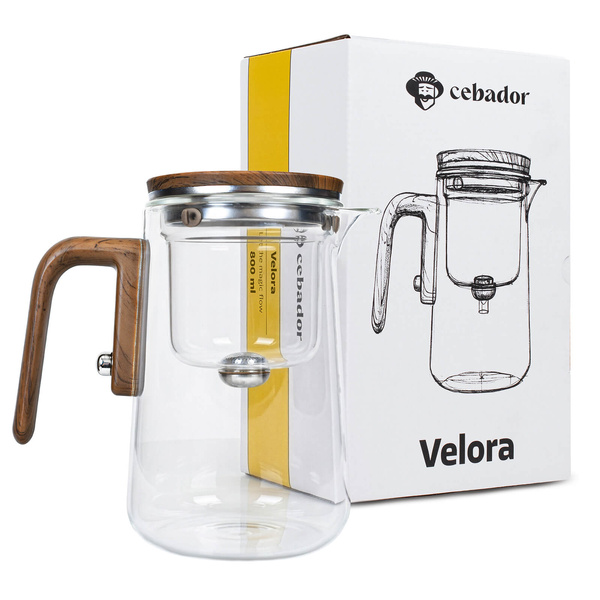Üveg teáskanna mágneses szűrővel Velora 800 ml
