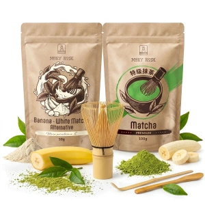 Készlet színes Matcha Latte-hoz: Matcha + White Matcha + kiegészítők