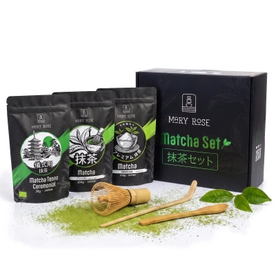 Ajándékcsomag: 3x japán matcha + bambusz kiegészítők