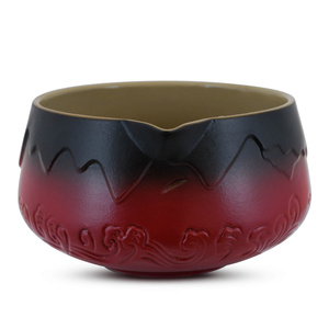 Matchawan – Kerámia Matcha tál kiöntővel – Mountain (piros)