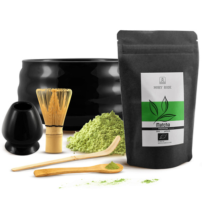 PRÉMIUM matcha teafőző készlet: japán BIO matcha 30g + kiegészítők