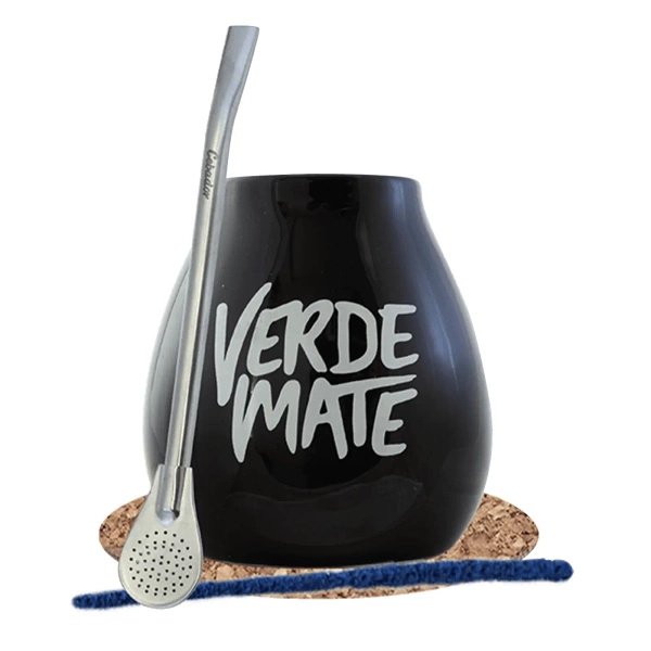 Black Verde Mate tök + bombilla készlet