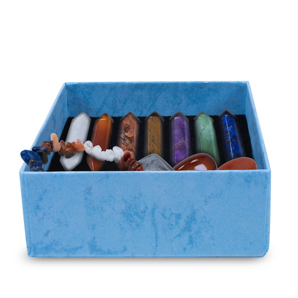 Csakrakő készlet karkötővel – ajándékdobozban