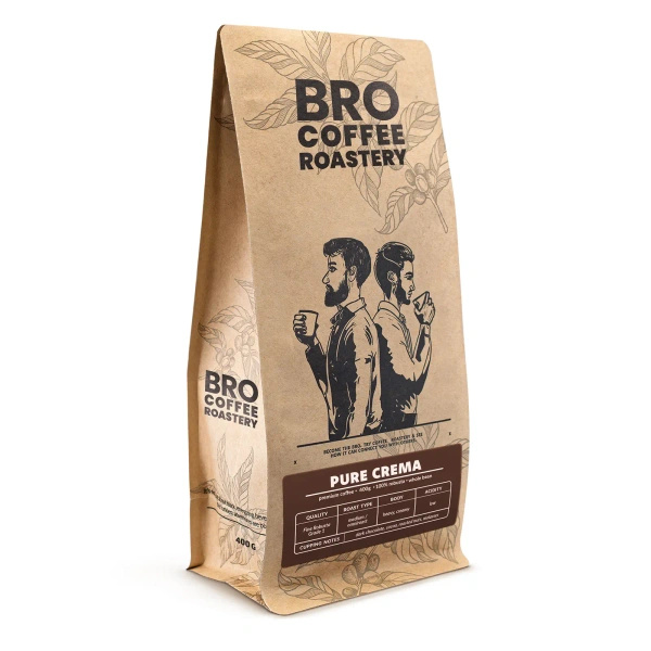 Bro Coffee Roastery – Szemes kávé Pure Crema 400 g