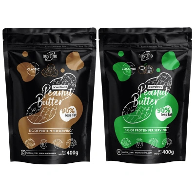 Nustino mogyoróvajpor szett: Classic + Coconut 2x400g