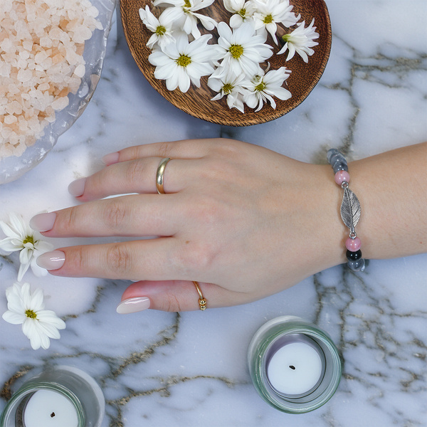 Rodonit és füstkvarc Mala karkötő