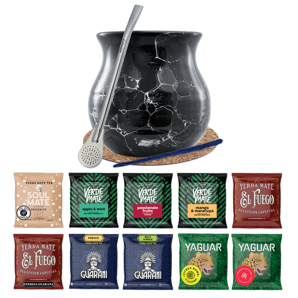 Yerba Mate készlet 10x50g Calabash Bombilla 500g