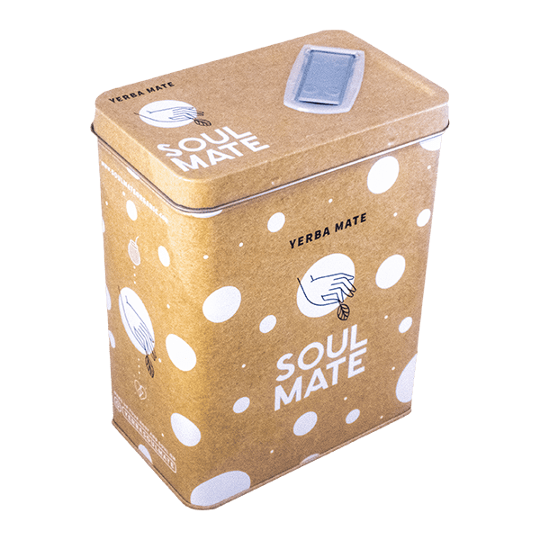 Yerbera – Fém doboz + Soul Mate Orgánica Menta Limon 0,5 kg