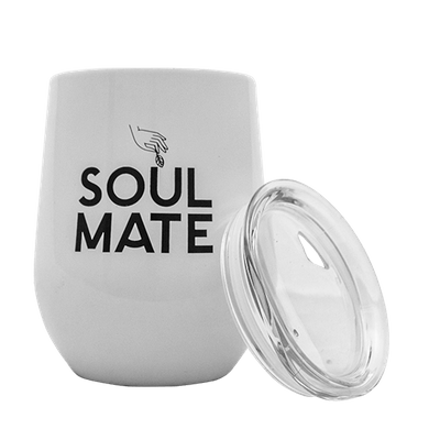 TermoLid – hőszigetelt yerba mate bögre fedéllel – Soul Mate (fehér) – 350 ml