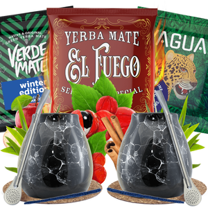 Yerba Mate szett két főre: minták 3×50g + 2x Mate Tök + 2x Bombilla