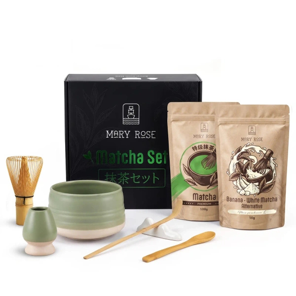Ajándékkészlet színes Matcha Latte-hoz: Matcha + White Matcha + kiegészítők