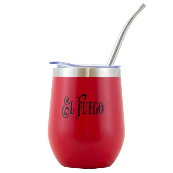 TermoLid – stainless steel vessel with a lid – El Fuego (red) – 350 ml