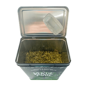 Yerbera – Fém doboz + Verde Mate Green Menta Limón 0,5 kg