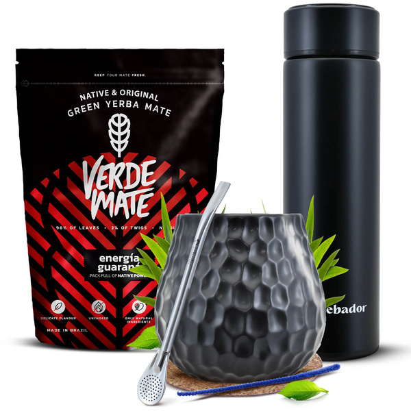 Yerba Mate készlet Verde Mate 400g 0,4kg Thermosz LED