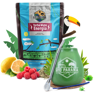 Yerba Mate készlet Rio Parana Energia 500g Kalácsa + Bombilla