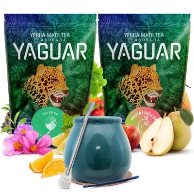 Yerba mate készlet Yaguar kerámia kalácsa bombilla