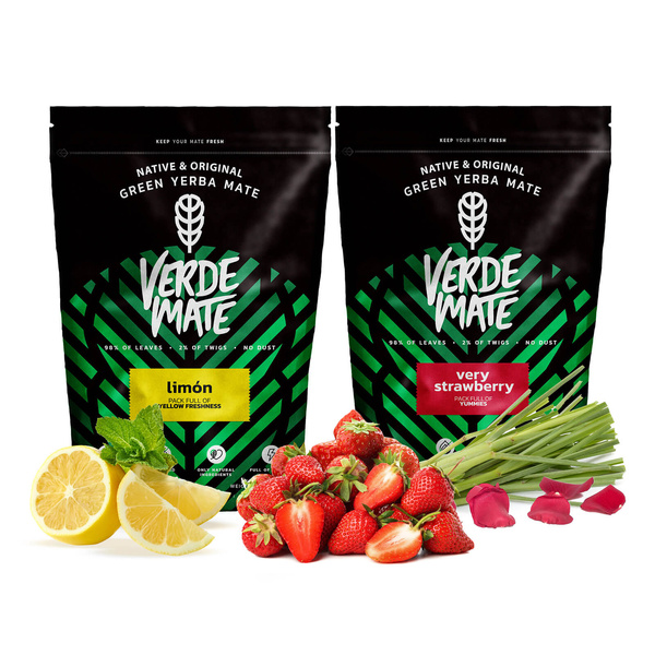 Yerba Verde Mate Limon Very Strawberry gyümölcsös 1kg